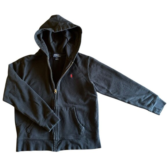 Polo Ralph Lauren Other - Polo Ralph Lauren Black Full Zip Hoodie Sweatshirt Youth Size L